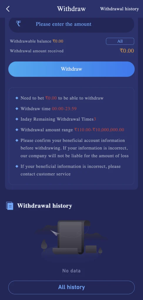 tiranga bank withdrawal instruction