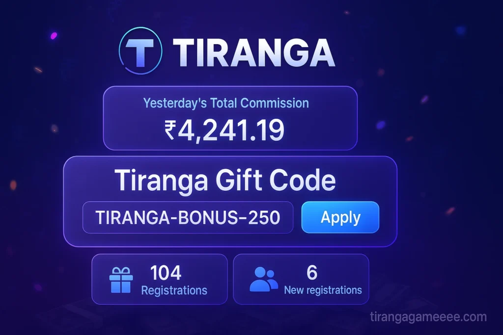 How to Claim Tiranga Game Gift Codes (App Navigation)